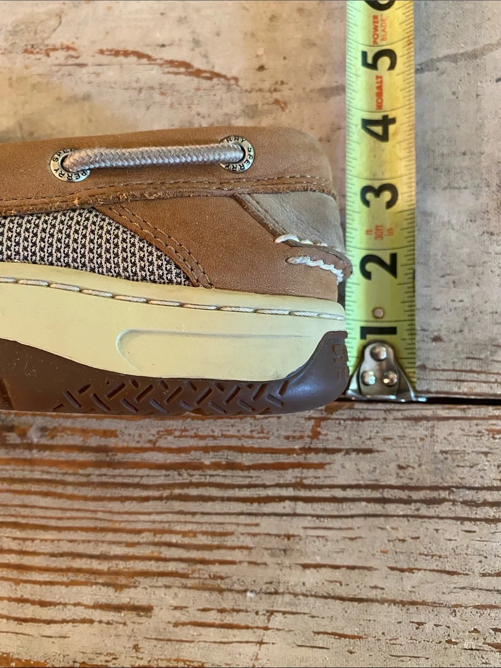Sperry Brown Leather Boat Shoes with Cream Sole